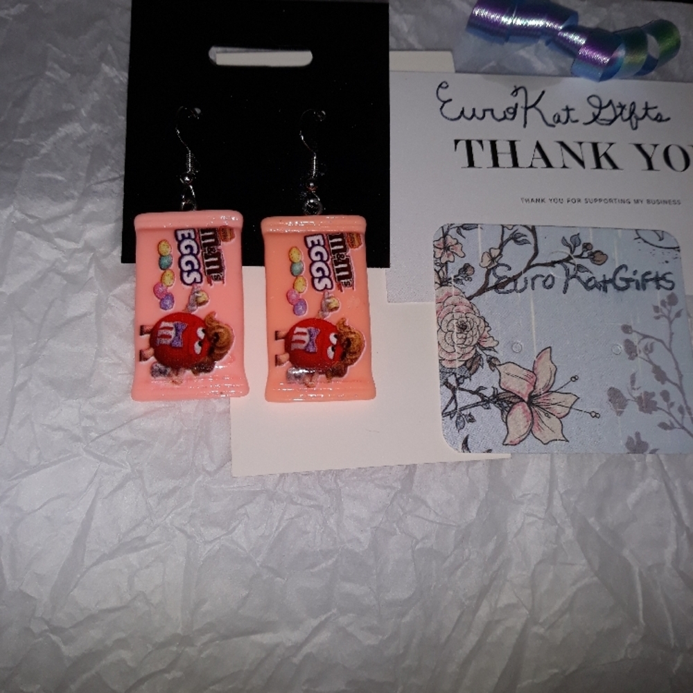 Vibrant Pink Candy Handmade Dangle Earrings NEW